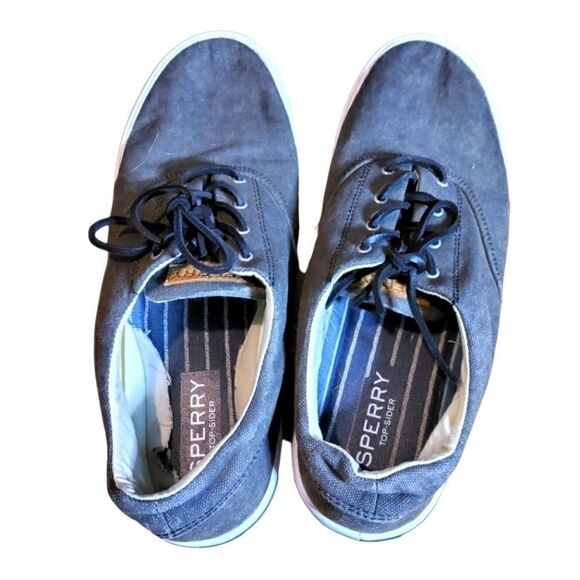 Sperry Charcoal Gray Canvas Low Top Sneakers - Picture 5 of 9